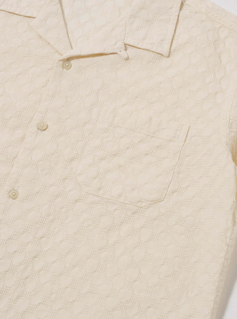 Universal Works Ecru Dot Waffle Road Shirt