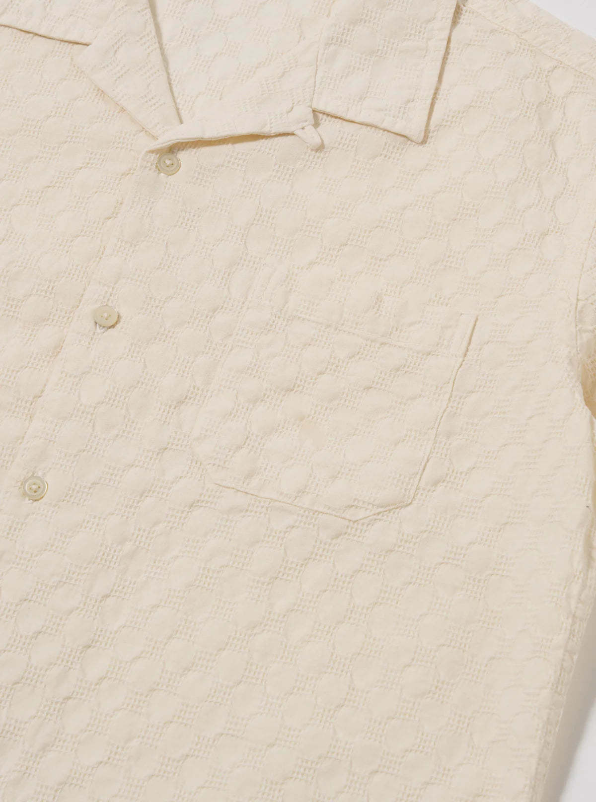 Universal Works Ecru Dot Waffle Road Shirt - Image 3 of 6