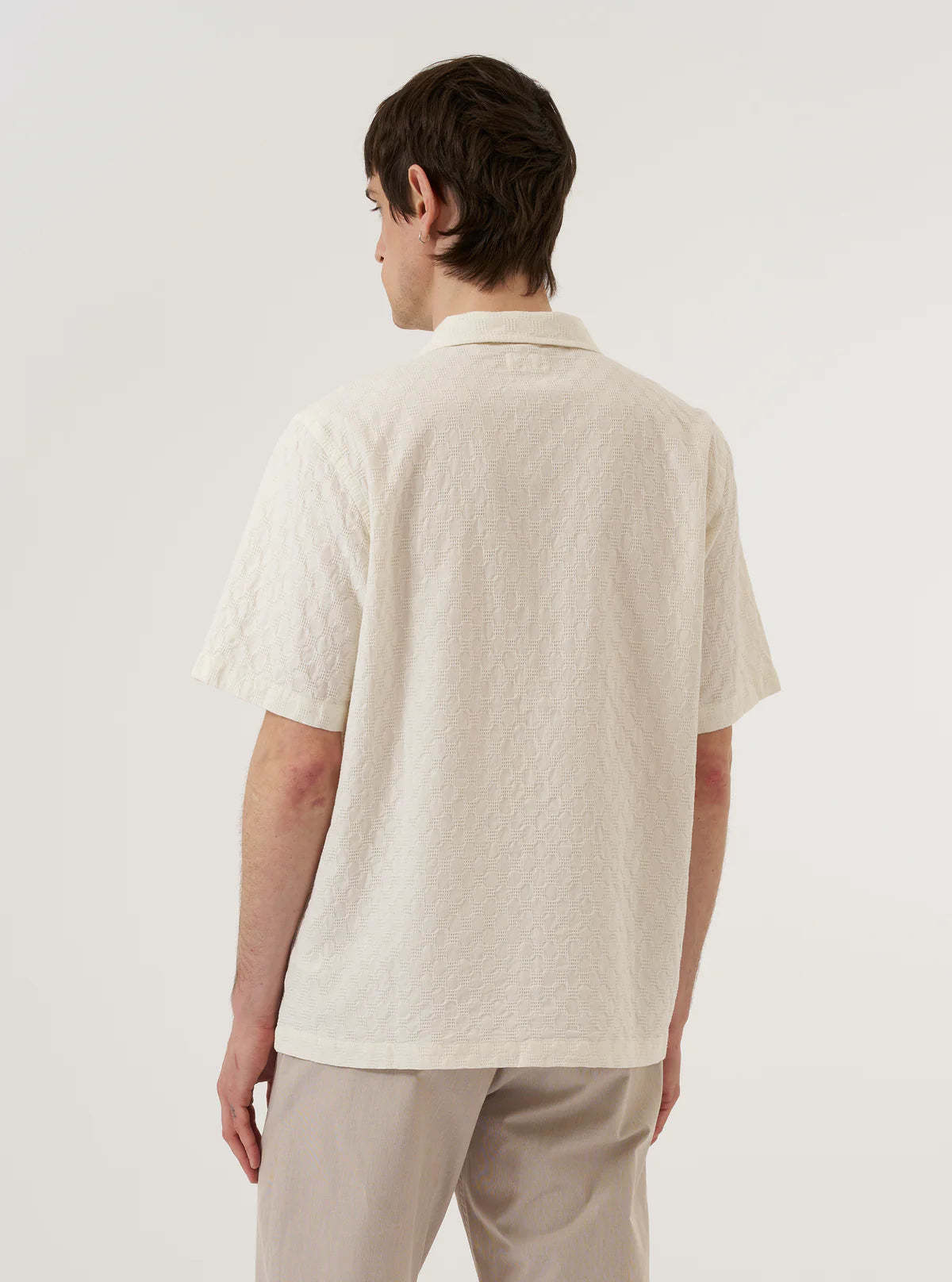 Universal Works Ecru Dot Waffle Road Shirt - Image 5 of 6