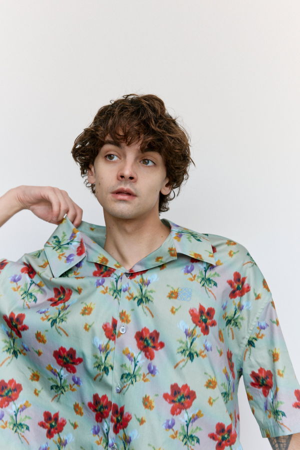 LOEWE Cotton Silk Short Sleeve Shirt