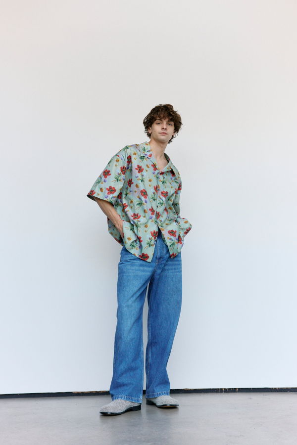 LOEWE Cotton Silk Short Sleeve Shirt