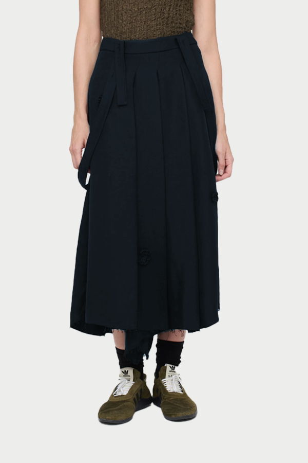 Song for the Mute "Daisy" Pleated Skirt - Navy