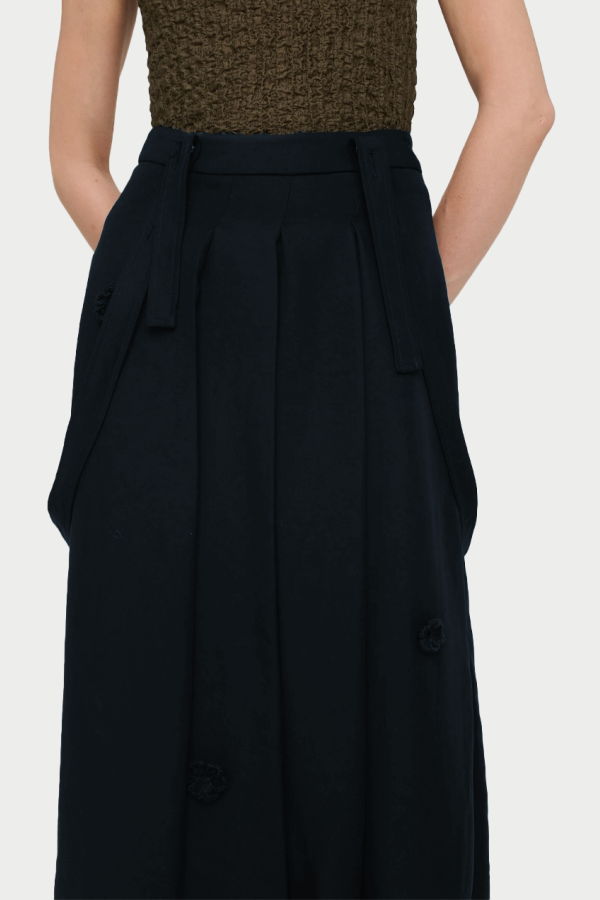 Song for the Mute "Daisy" Pleated Skirt - Navy