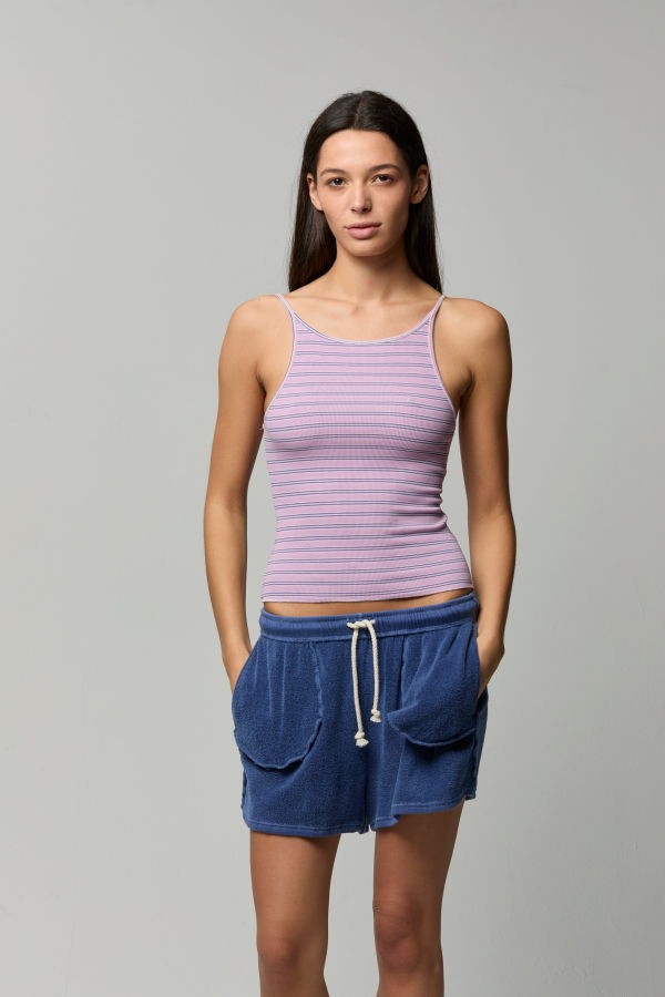 Asher Lainey Cotton Sherpa Shorts - Blue Haze