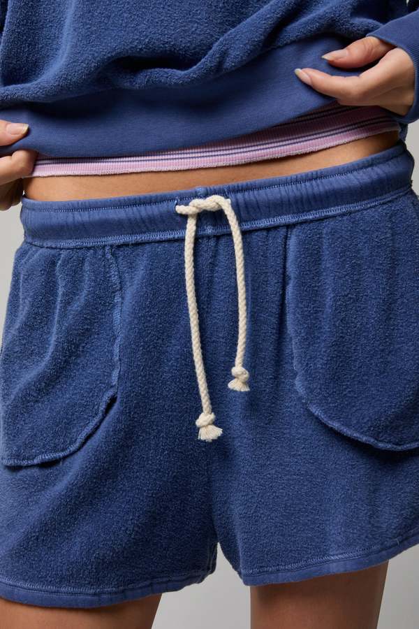 Asher Lainey Cotton Sherpa Shorts - Blue Haze