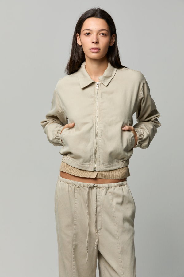 Asher Zoi Bomber Jacket - Putty