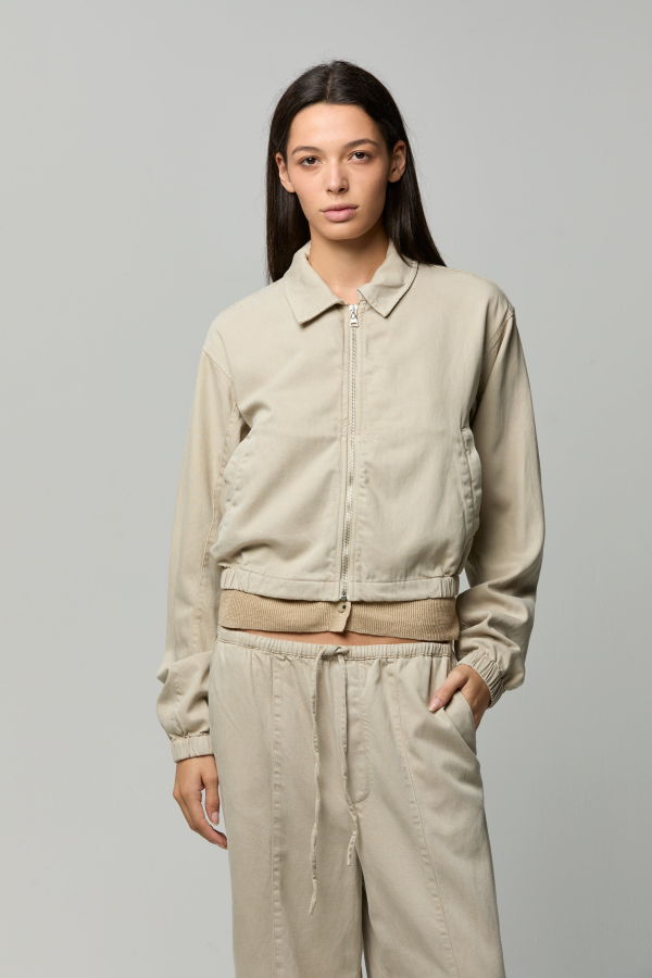 Asher Zoi Bomber Jacket - Putty