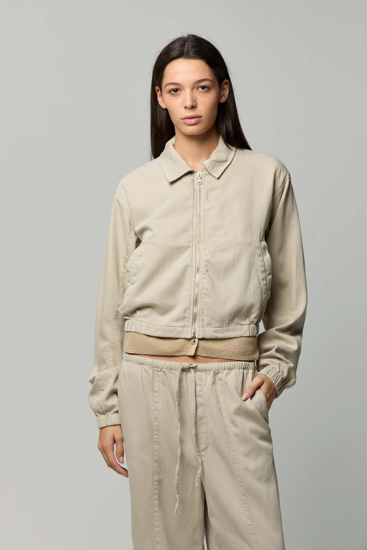 Asher Zoi Bomber Jacket - Putty - Image 2 of 4