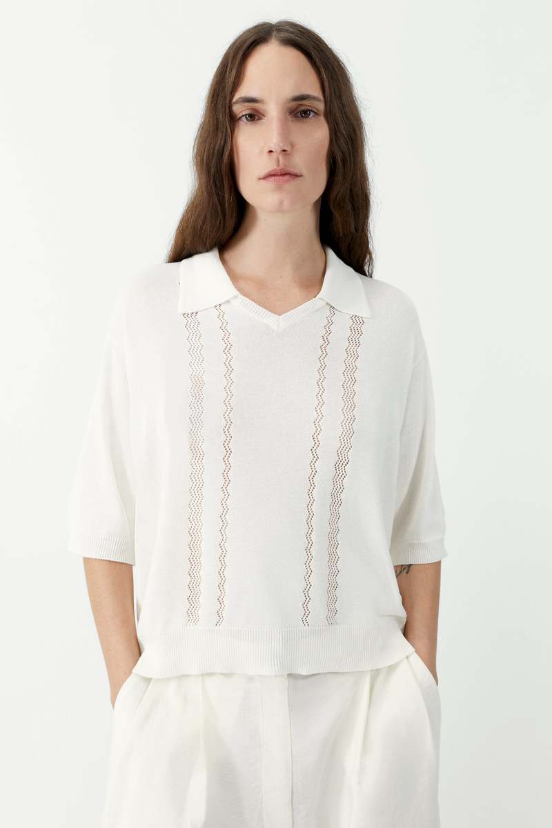 Cordera Lace Polo Sweater - Garza