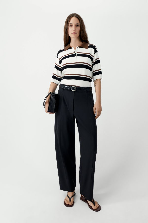 Cordera Organic Cotton Striped Polo Sweater