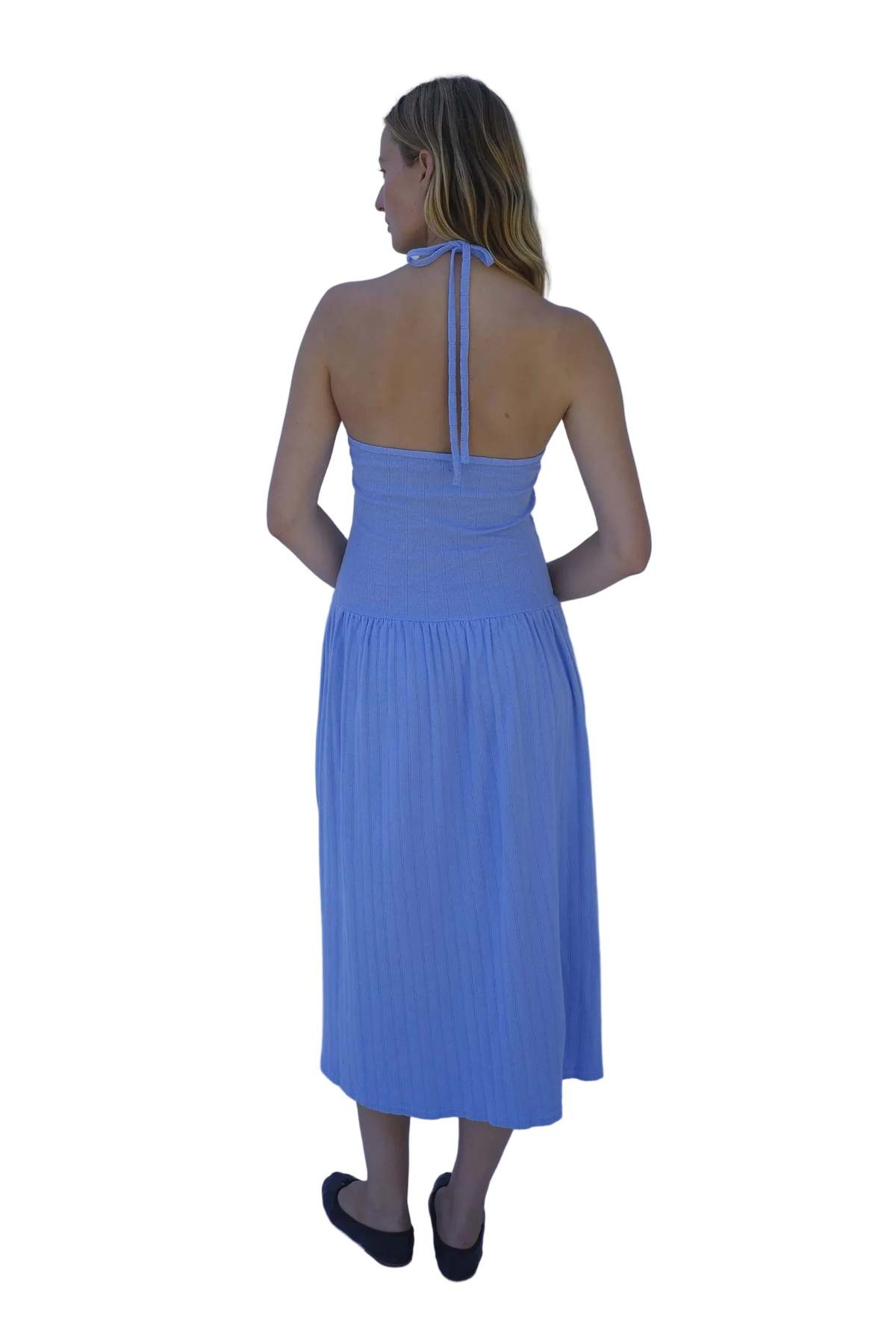Emma Rothkopf Isla Halter Dress - Cornflower - Image 2 of 5