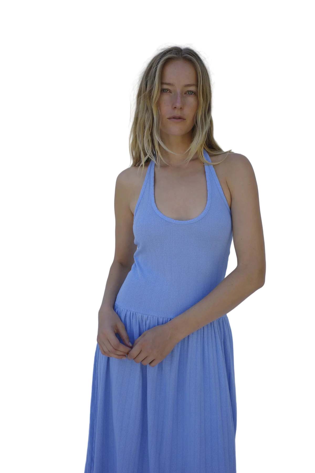 Emma Rothkopf Isla Halter Dress - Cornflower - Image 4 of 5