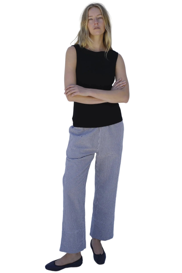 Emma Rothkopf Patti Pant - Navy Gingham