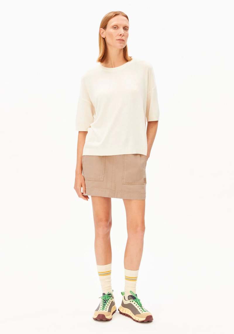 Armedangels Short Sleeve Linen Blend Knit Sweater - Undyed