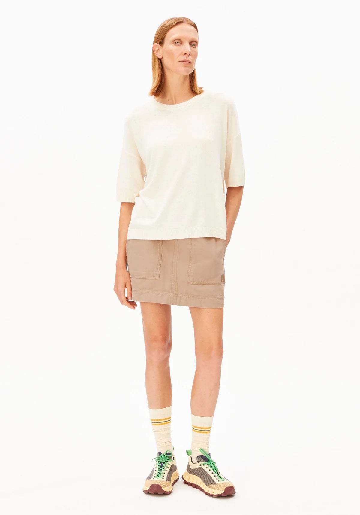 Armedangels Short Sleeve Linen Blend Knit Sweater - Undyed - Image 6 of 6