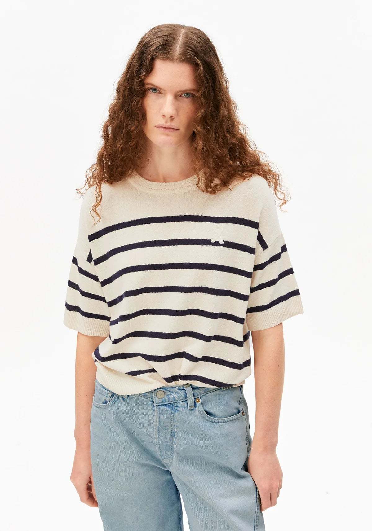 Armedangels Stripe Linen Blend Sweater - Image 1 of 6