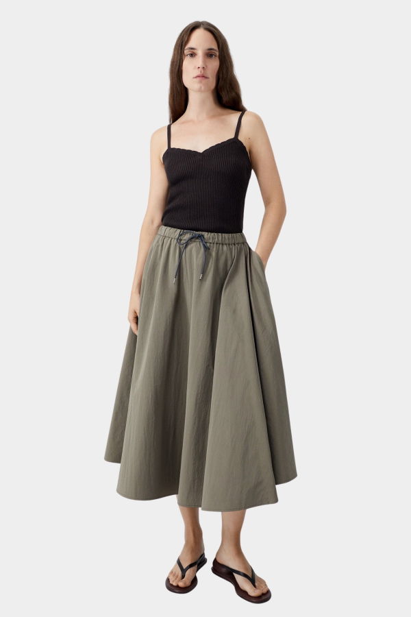 Cordera Cotton & Silk Ribbed Tank Top - Brown