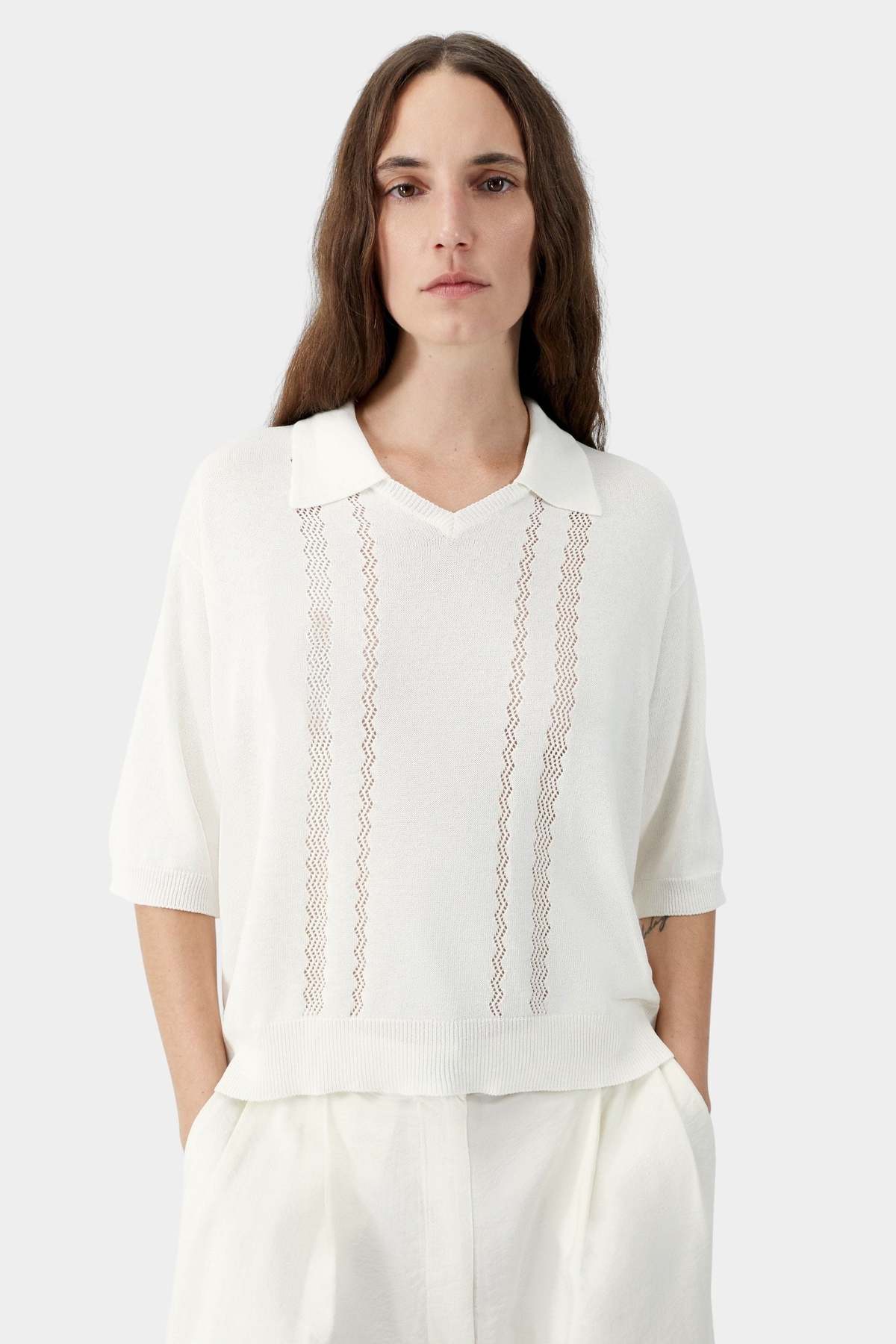 Cordera Lace Polo - Garza - Image 1 of 4