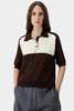 Cordera Organic Cotton Colorblock Polo - Brown - Thumbnail 1