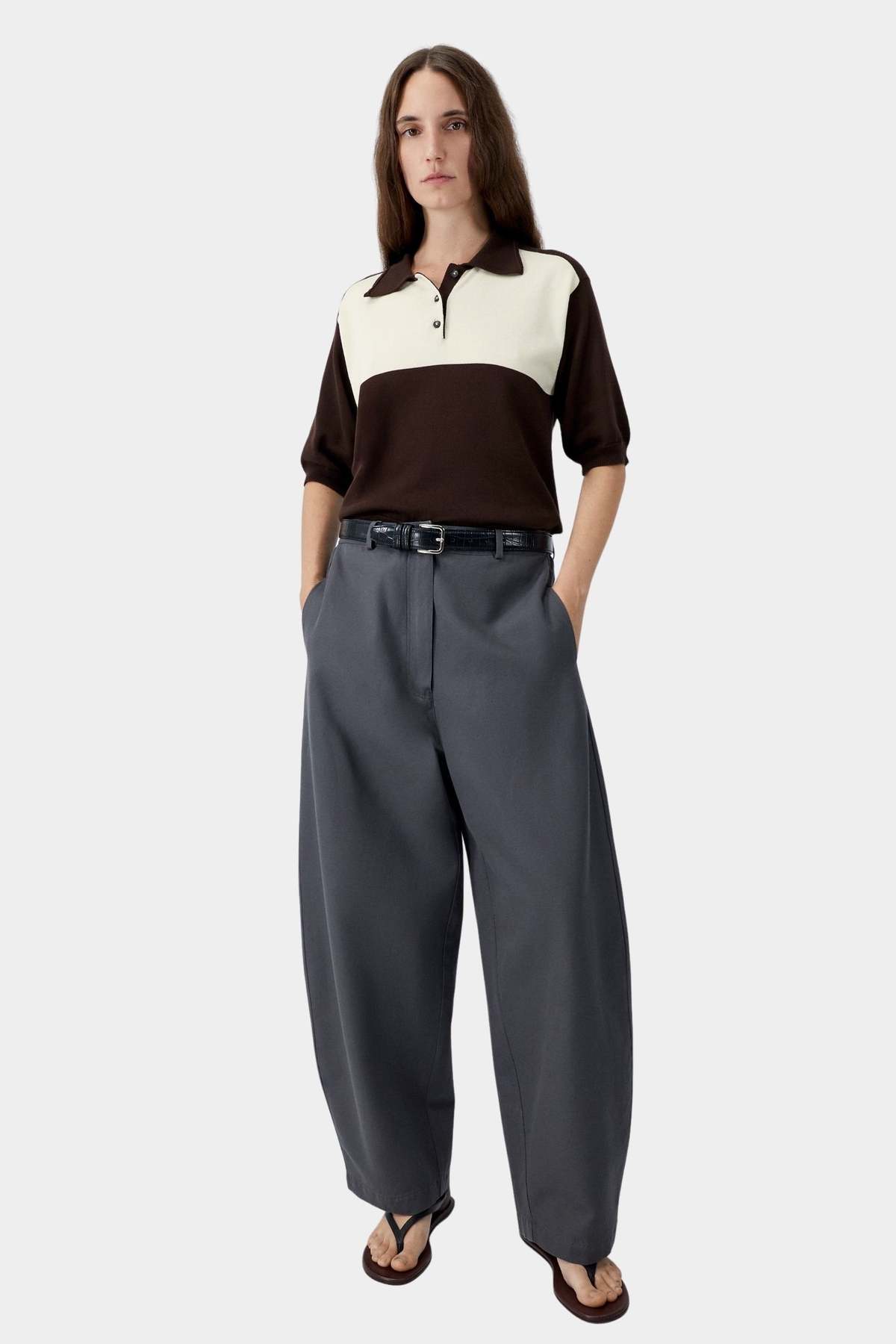 Cordera Organic Cotton Colorblock Polo - Brown - Image 2 of 4