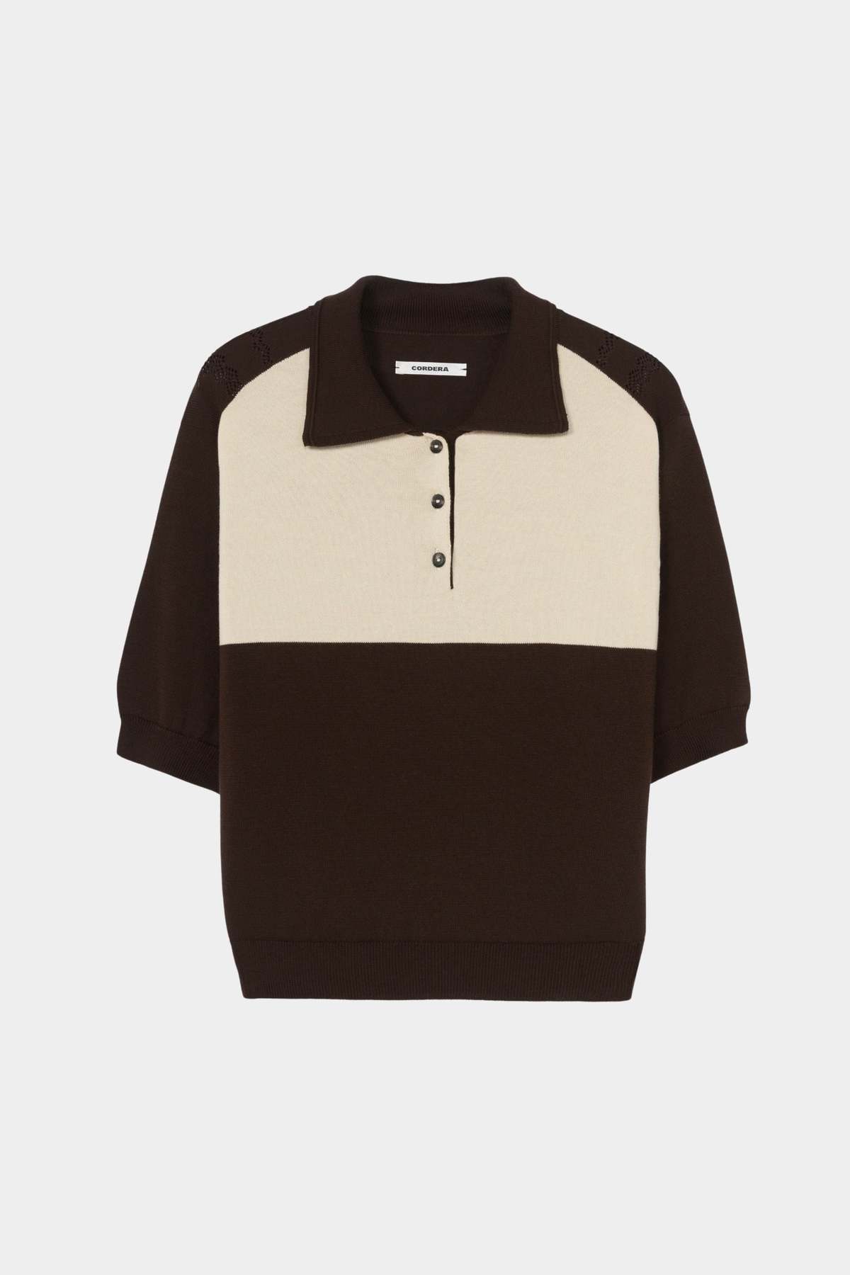 Cordera Organic Cotton Colorblock Polo - Brown - Image 4 of 4