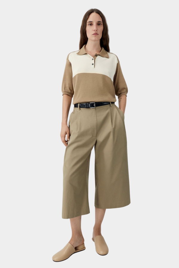 Cordera Organic Cotton Colorblock Polo - Camel