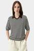 Cordera Organic Cotton V Neck Polo - Striped - Thumbnail 1