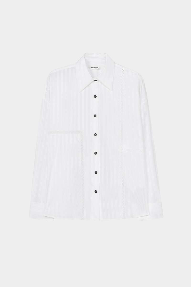 Cordera Oversized Lace Shirt - White
