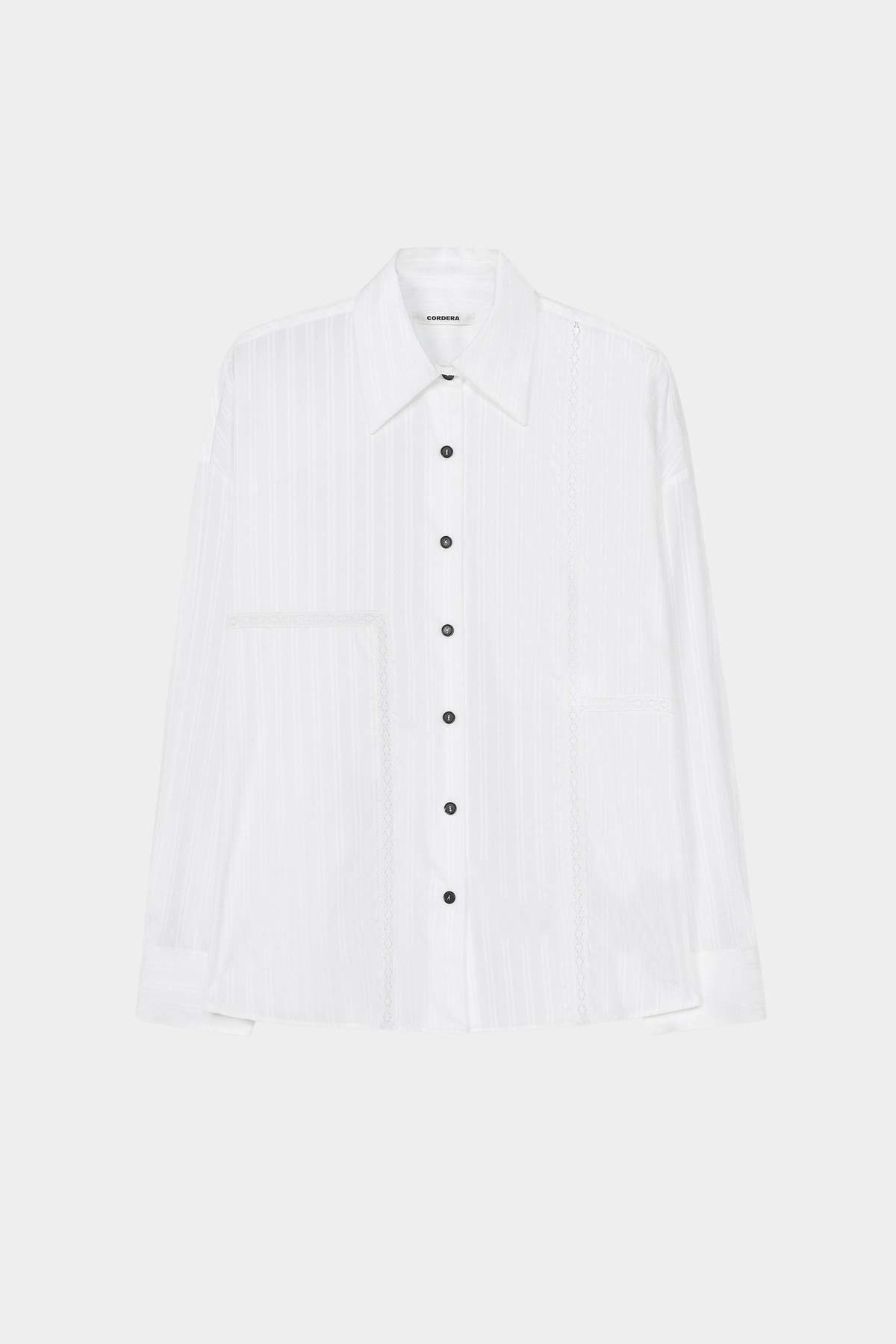 Cordera Oversized Lace Shirt - White - Image 4 of 4