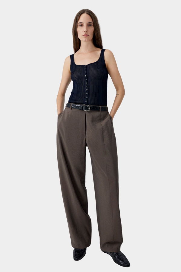 Cordera Ribbed Tank Top - Navy