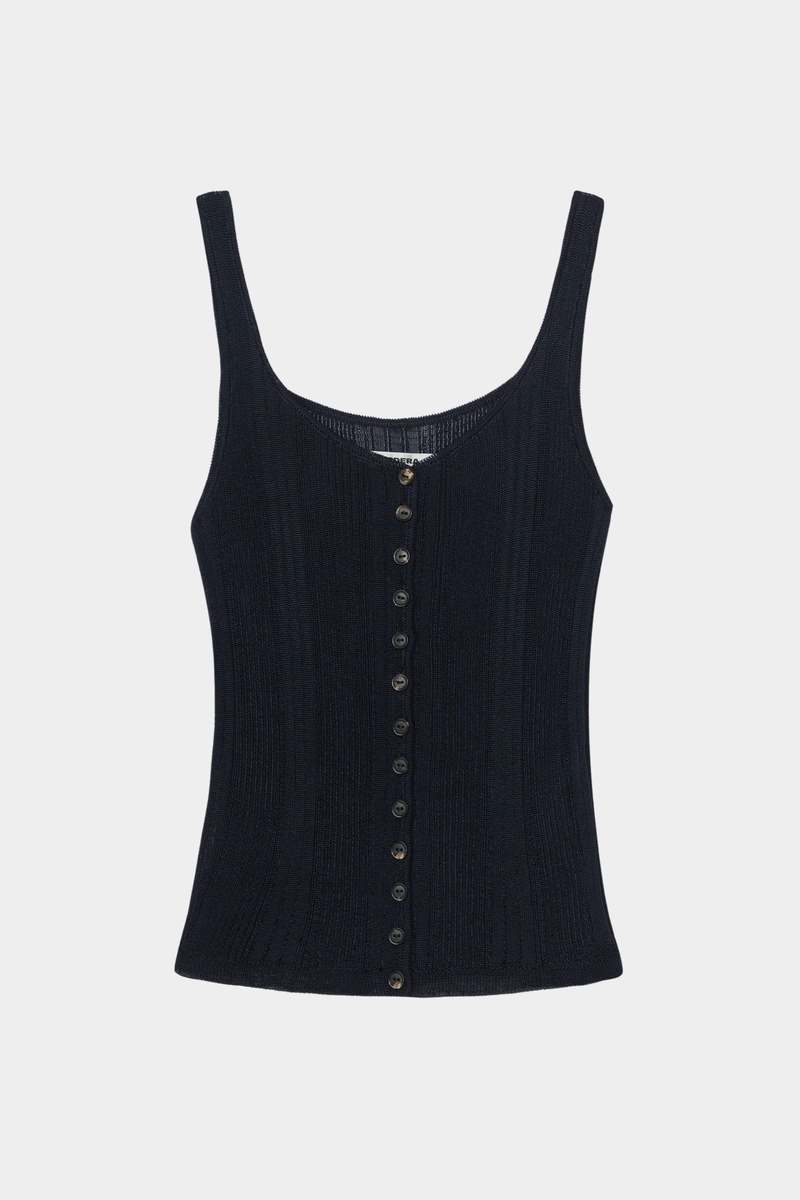 Cordera Ribbed Tank Top - Navy