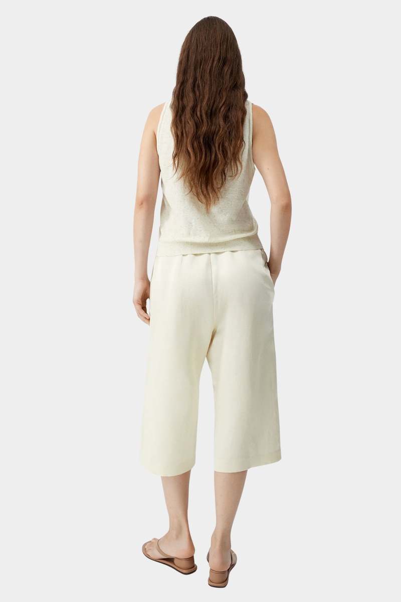 Cordera Satin Capri Pants - Marfil