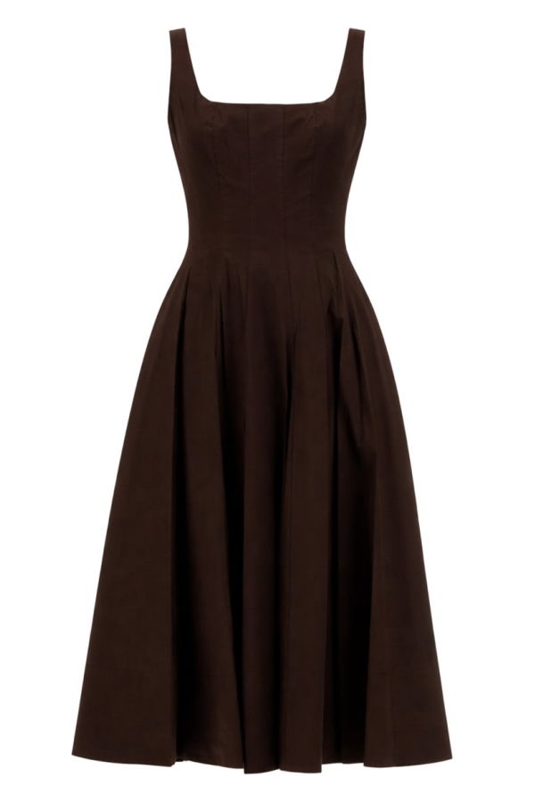 Staud Wells Midi Dress - Brown