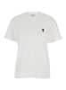 Ami Alexandre Mattiussi Cotton T-Shirt With Ami De Coeur Embroidery On The Front - White - Thumbnail 1