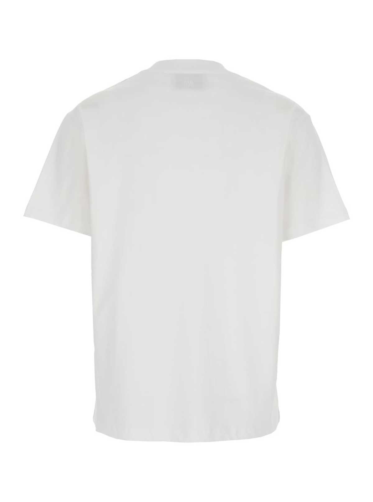 Ami Alexandre Mattiussi Cotton T-Shirt With Ami De Coeur Embroidery On The Front - White - Image 2 of 3