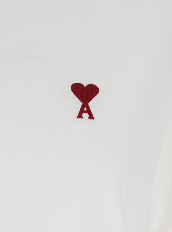 Ami Alexandre Mattiussi Cotton T-Shirt With Ami De Coeur Embroidery On The Front - White