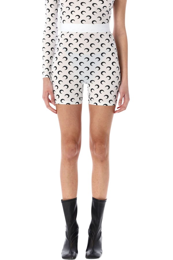 MARINE SERRE Recycled Moon Shorts - White Black Moon