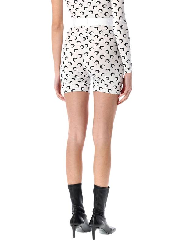 MARINE SERRE Recycled Moon Shorts - White Black Moon