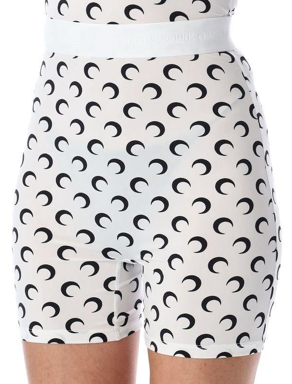 MARINE SERRE Recycled Moon Shorts - White Black Moon