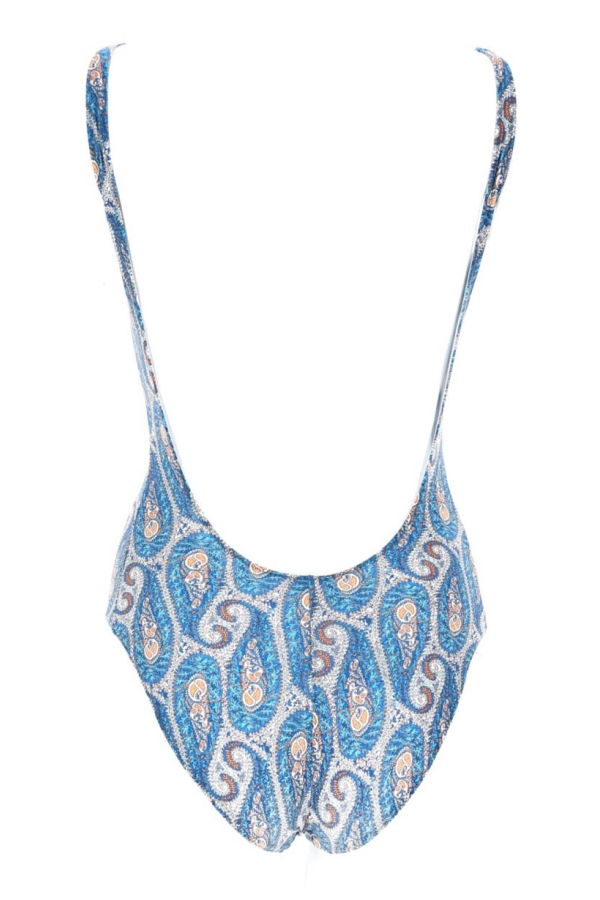 Etro Floral Paisley Print One-Piece Swimsuit - Blue