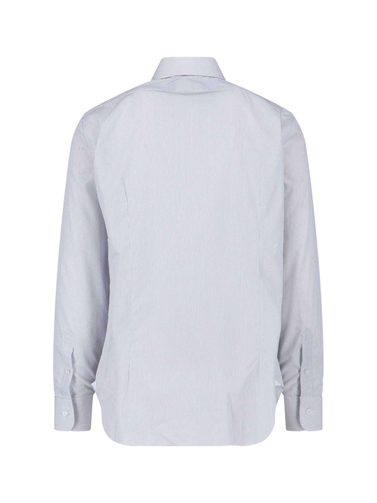Barba Napoli Striped Shirt - White - Image 2 of 3