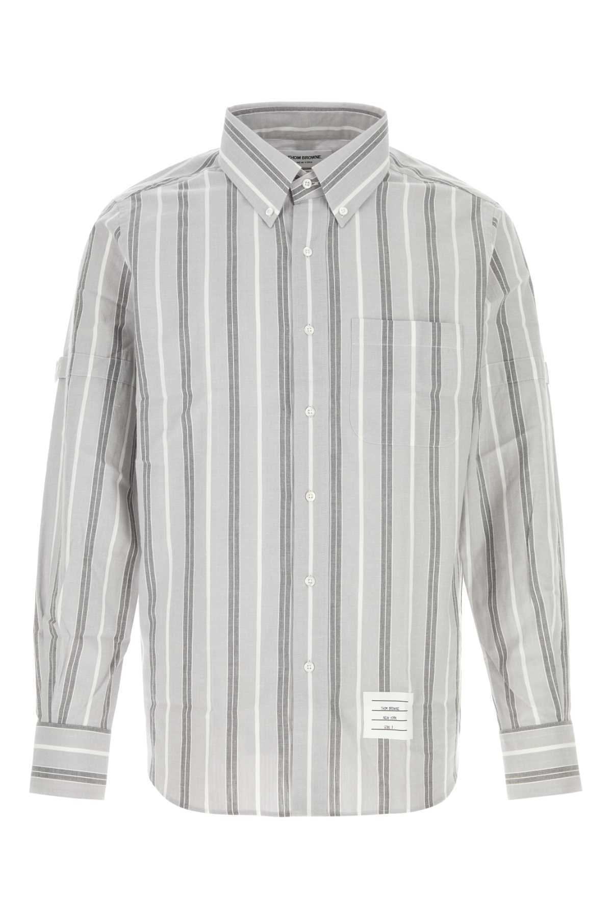 Thom Browne Embroidered Cotton Shirt - Med Grey - Image 1 of 2