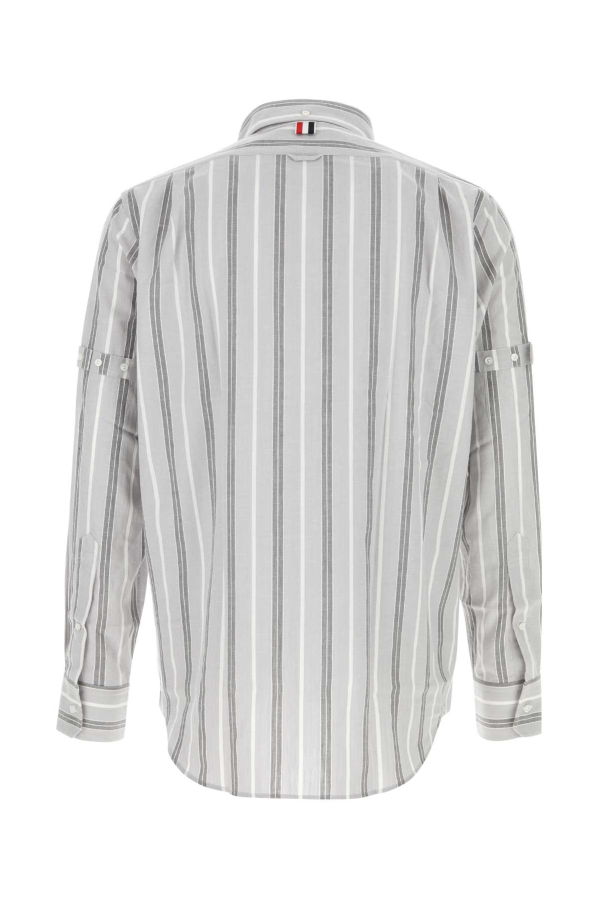 Thom Browne Embroidered Cotton Shirt - Med Grey