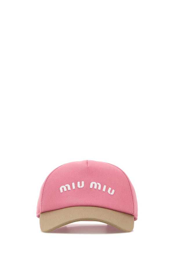 MIU MIU Two-Tone Cotton Baseball Cap - Begoniacorda