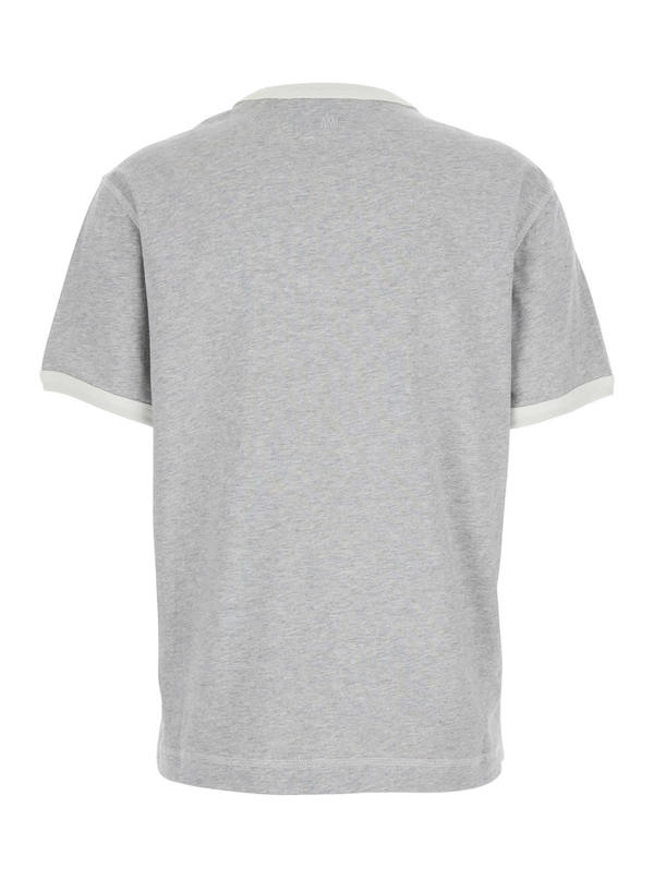 Ami Alexandre Mattiussi T-Shirt With Embroidered Patch Ami Paris - Gray