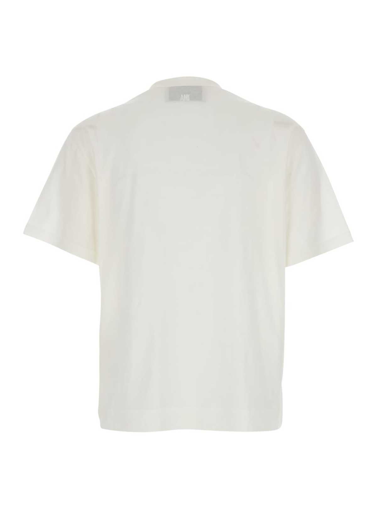 Ami Alexandre Mattiussi Classic Fit Short Sleeve T-Shirt with Ami De Coeur Patch - White - Image 2 of 3