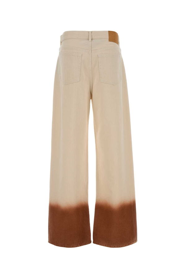 Alanui Two-Tone Denim Wide-Leg Jeans - OFFWHITEBUR