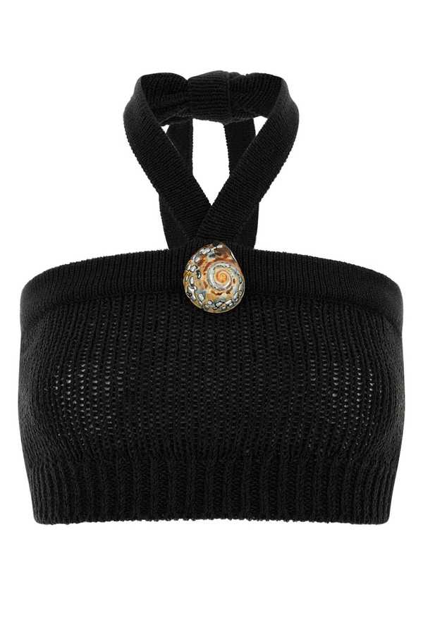 Alanui Slate Polyester Blend Island Memories Crop-Top - Black Alanui Slate Polyester Blend Island Memories Crop-Top - Black