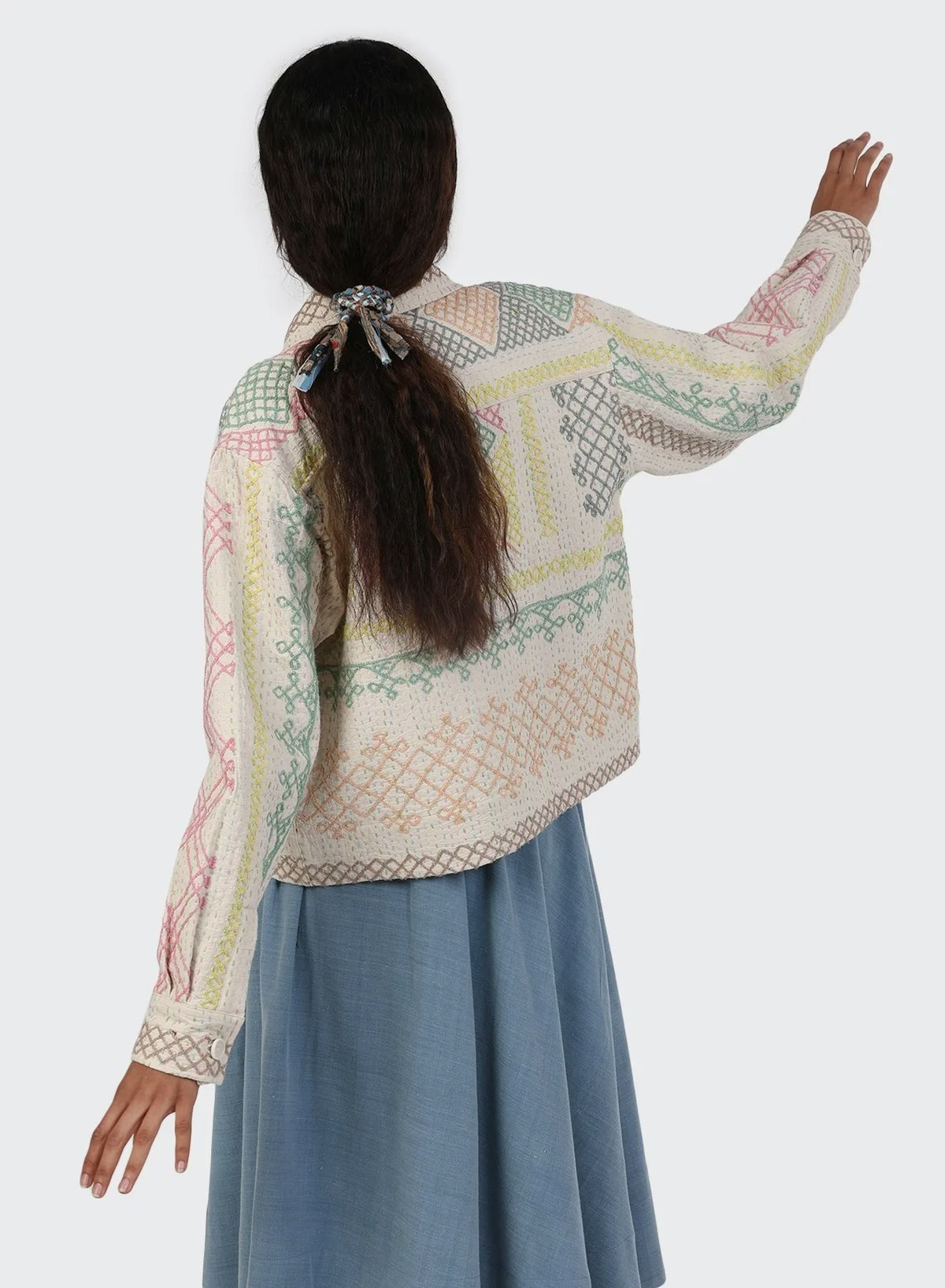 Kardo Craft Embroidered Suzani Rumi Jacket - Natural - Image 3 of 7