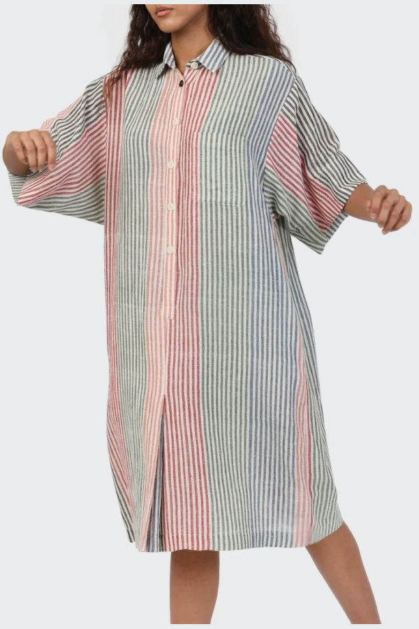 Kardo June Handwoven Stripe Dress - Multi